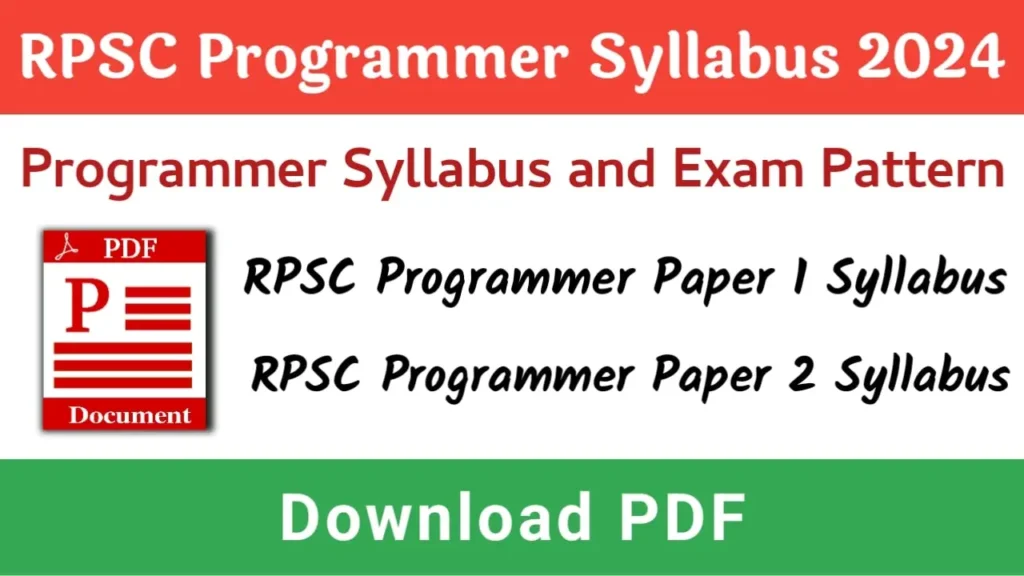RPSC Programmer Vacancy 2024 Syllabus
